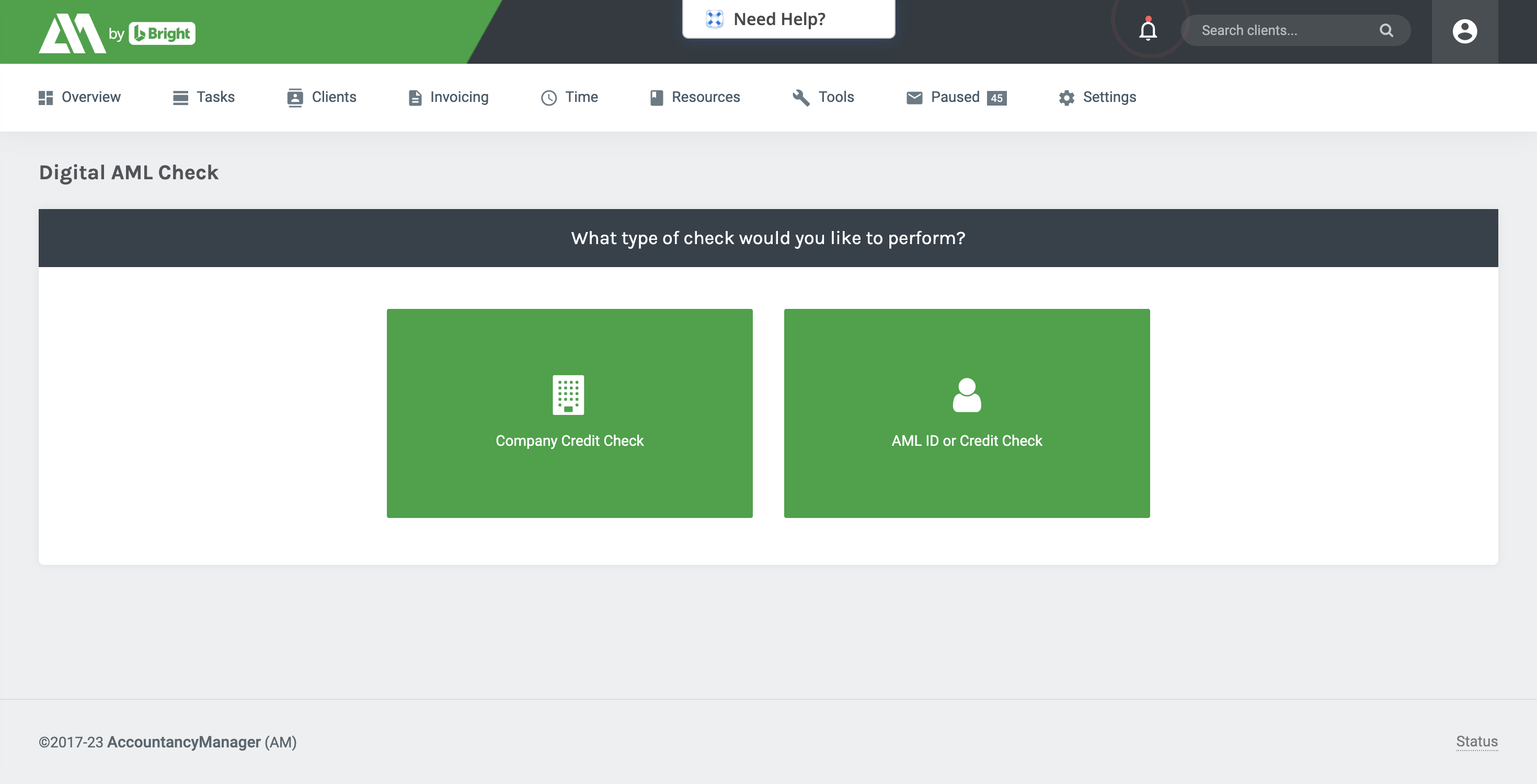Digital AML check screenshot