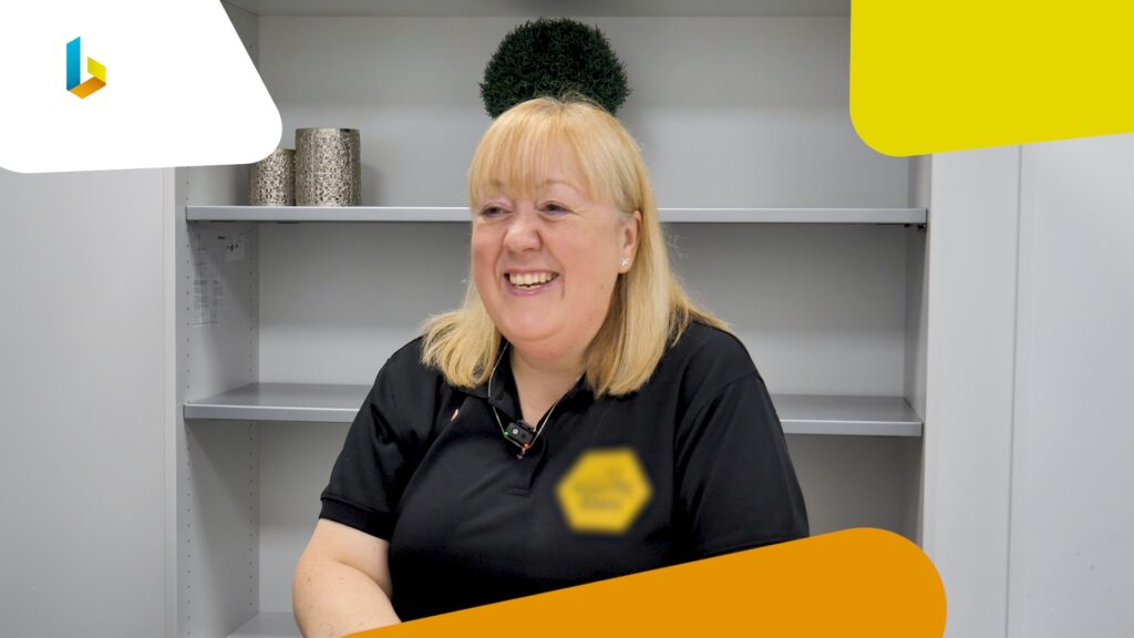 The Payroll Bees video thumbnail showing interviewee smiling