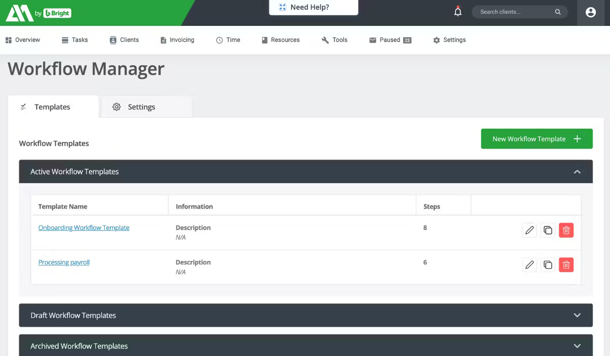 AccountancyManager workflow dashboard